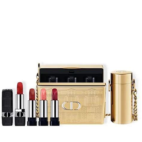 dior lipstick bag gold|christian dior lipstick set bag.